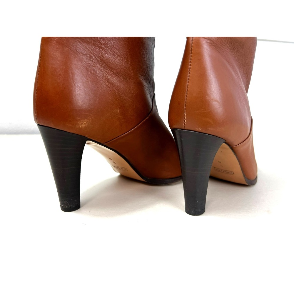 Coach Vintage Jae Knee High Soft Slouchy Cinch Boot Caramel Leather 3" Heel SZ 8 - Picture 8 of 13